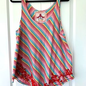 COPY - Johnny Was embroidery stripped tank